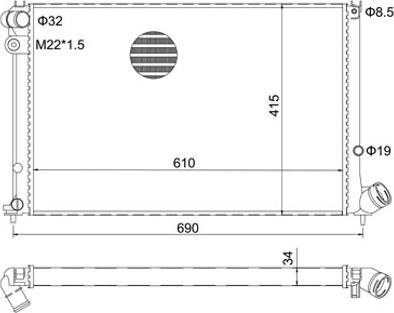 Hart 603 215 - Радіатор, охолодження двигуна autocars.com.ua