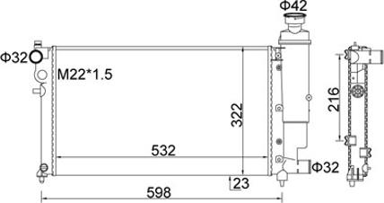 Hart 605 881 - Радіатор, охолодження двигуна autocars.com.ua