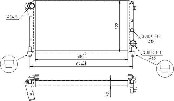 Hart 605 984 - Радиатор, охлаждение двигателя avtokuzovplus.com.ua