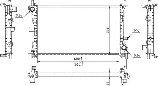 Hart 606 413 - Радиатор, охлаждение двигателя avtokuzovplus.com.ua