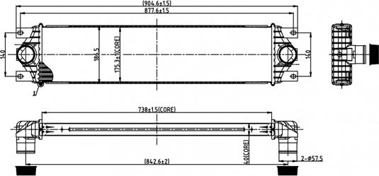 Hart 606 480 - Интеркулер, теплообменник турбины avtokuzovplus.com.ua