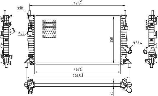 Hart 606 831 - Радиатор, охлаждение двигателя autodnr.net