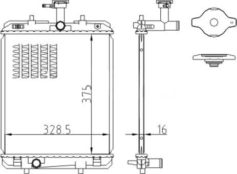 Hart 607 340 - Радиатор, охлаждение двигателя avtokuzovplus.com.ua