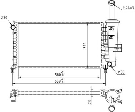 Hart 607 842 - Радиатор, охлаждение двигателя avtokuzovplus.com.ua