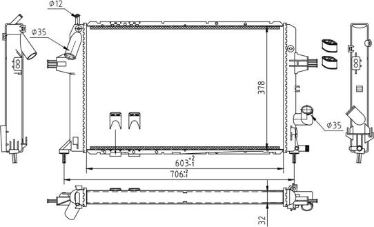 Hart 610 342 - Радиатор, охлаждение двигателя avtokuzovplus.com.ua