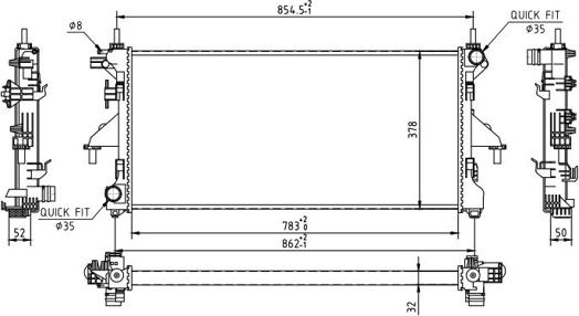 Hart 611 191 - Радиатор, охлаждение двигателя autodnr.net