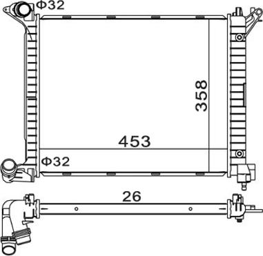 Hart 611 970 - Радіатор, охолодження двигуна autocars.com.ua