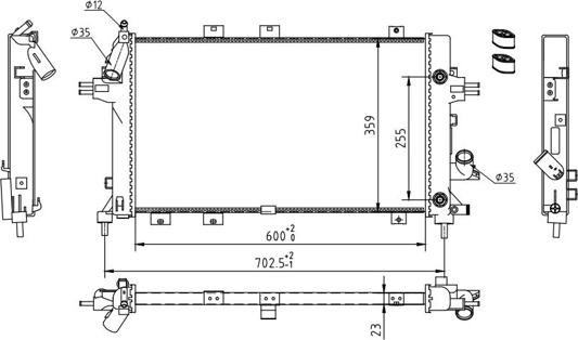 Hart 612 359 - Радиатор, охлаждение двигателя avtokuzovplus.com.ua