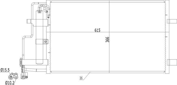 Hart 619 538 - Конденсатор, кондиціонер autocars.com.ua