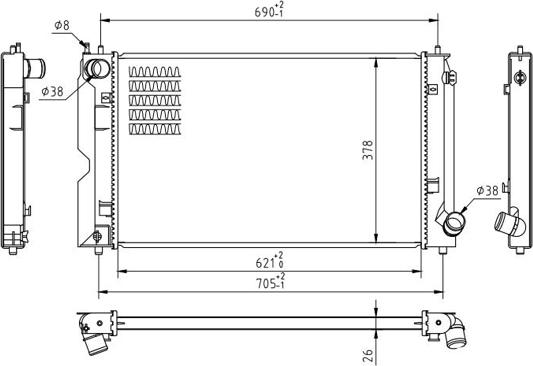 Hart 620 236 - Радиатор, охлаждение двигателя avtokuzovplus.com.ua