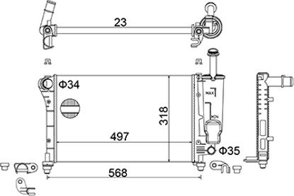 Hart 620 725 - Радиатор, охлаждение двигателя avtokuzovplus.com.ua