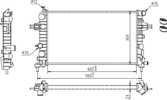 Hart 630 287 - Радиатор, охлаждение двигателя avtokuzovplus.com.ua