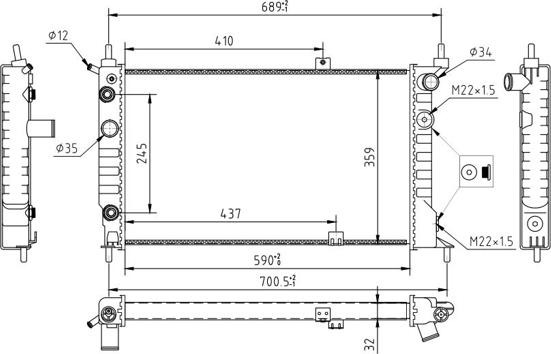 Hart 637 163 - Радиатор, охлаждение двигателя avtokuzovplus.com.ua