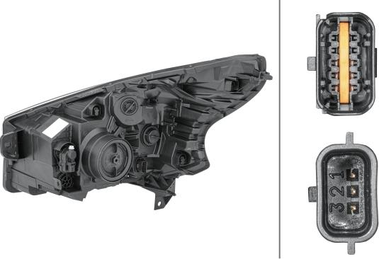 HELLA 1EE 011 410-461 - Основна фара autocars.com.ua