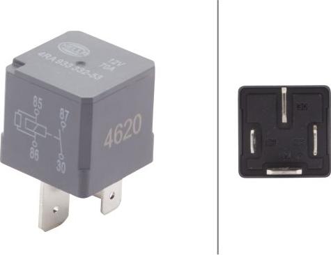 HELLA 4RA 933 332-531 - Реле, робочий струм autocars.com.ua