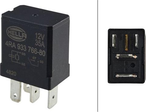 HELLA 4RA 933 766-801 - Реле, робочий струм autocars.com.ua