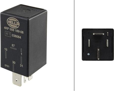 HELLA 4RP 008 189-061 - Реле, паливний насос autocars.com.ua