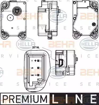 HELLA 6NW 351 344-011 - Регулювальний елемент, змішувальний клапан autocars.com.ua