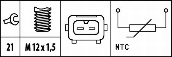 HELLA 6PT 009 309-591 - Датчик, температура охлаждающей жидкости autodnr.net