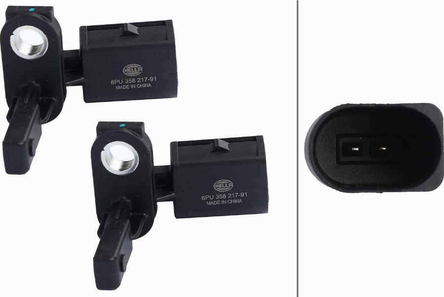 HELLA 6PU 358 217-911 - Датчик ABS, частота обертання колеса autocars.com.ua