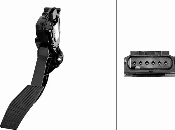 HELLA 6PV 011 554-051 - Датчик, положення педалі акселератора autocars.com.ua