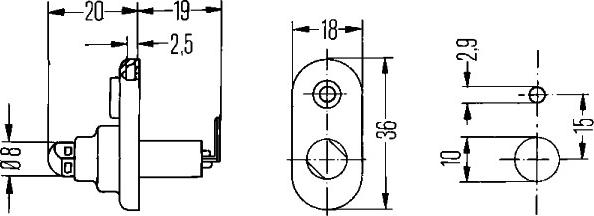 HELLA 6ZF 004 365-031 - Кнопка-включатель на стойке пер. двери autocars.com.ua