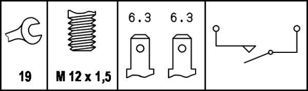 HELLA 6ZF 004 842-001 - Датчик, контактний перемикач, фара заднього ходу autocars.com.ua