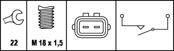 HELLA 6ZF 008 621-001 - Датчик, контактний перемикач, фара заднього ходу autocars.com.ua