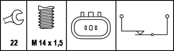 HELLA 6ZF 008 621-041 - Датчик, контактний перемикач, фара заднього ходу autocars.com.ua