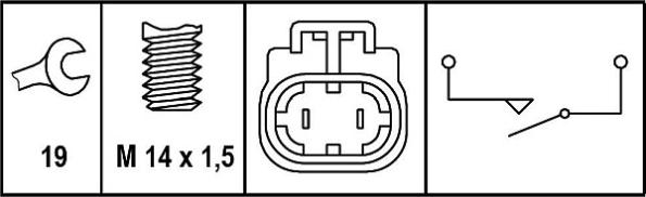 HELLA 6ZF 008 621-291 - Датчик, контактний перемикач, фара заднього ходу autocars.com.ua