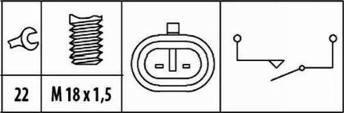 HELLA 6ZF 181 612-111 - Датчик, контактний перемикач, фара заднього ходу autocars.com.ua