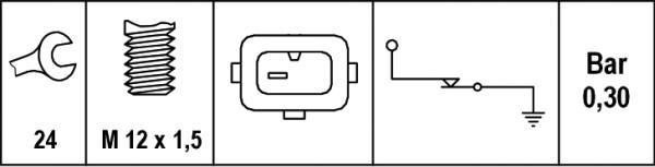 HELLA 6ZL 006 097-001 - Датчик, тиск масла autocars.com.ua