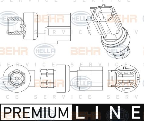 HELLA 6ZL 351 005-501 - Пневматический выключатель, кондиционер avtokuzovplus.com.ua