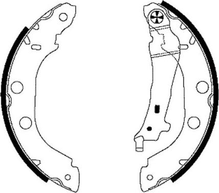 HELLA 8DB 355 001-751 - Комплект гальм, барабанний механізм autocars.com.ua