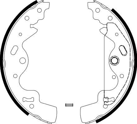 HELLA 8DB 355 002-841 - Комплект гальм, барабанний механізм autocars.com.ua