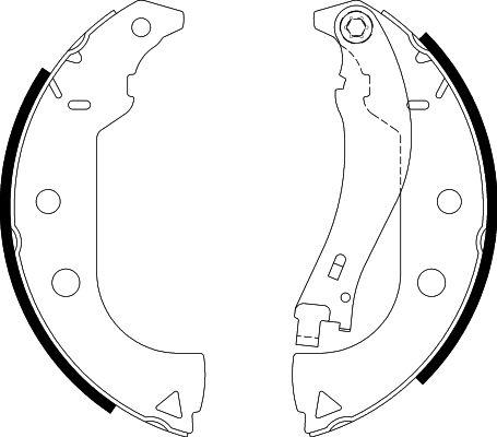 HELLA 8DB 355 002-911 - Комплект гальм, барабанний механізм autocars.com.ua