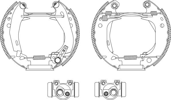 HELLA 8DB 355 003-661 - Комплект гальм, барабанний механізм autocars.com.ua