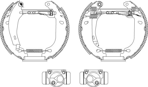 HELLA 8DB 355 003-761 - Комплект гальм, барабанний механізм autocars.com.ua