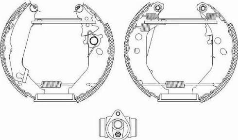 HELLA 8DB 355 003-791 - Комплект тормозных колодок, барабанные avtokuzovplus.com.ua