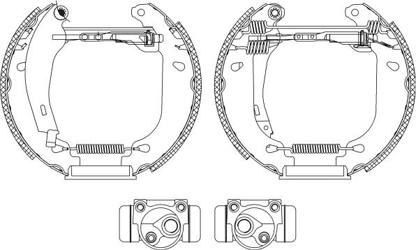 HELLA 8DB 355 003-901 - Комплект гальм, барабанний механізм autocars.com.ua