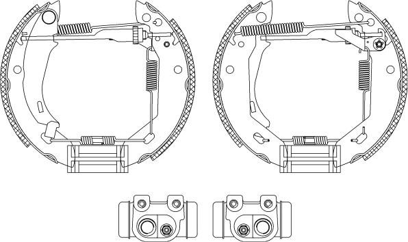 HELLA 8DB 355 003-961 - Комплект тормозных колодок, барабанные avtokuzovplus.com.ua