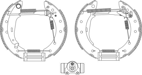 HELLA 8DB 355 003-981 - Комплект тормозных колодок, барабанные autodnr.net