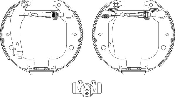 HELLA 8DB 355 004-071 - Комплект тормозных колодок, барабанные avtokuzovplus.com.ua