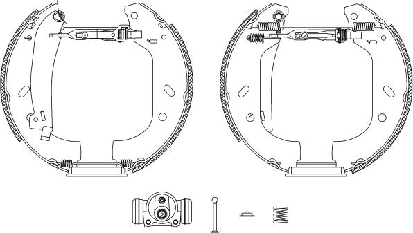 HELLA 8DB 355 004-161 - Комплект тормозных колодок, барабанные avtokuzovplus.com.ua