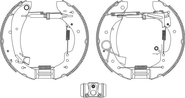 HELLA 8DB 355 004-231 - Комплект тормозных колодок, барабанные autodnr.net