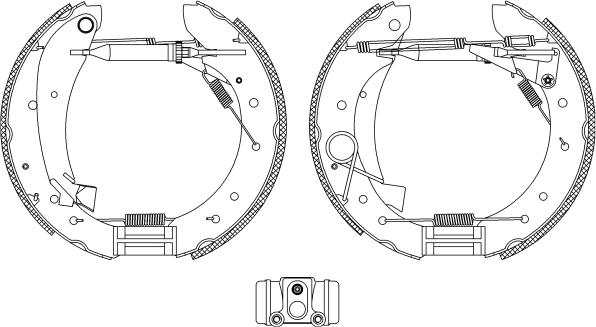 HELLA 8DB 355 004-241 - Комплект тормозных колодок, барабанные autodnr.net