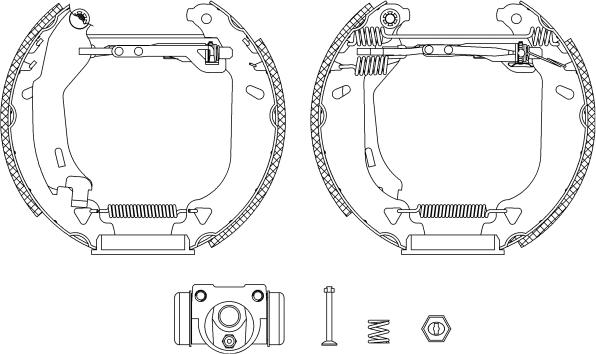 HELLA 8DB 355 004-271 - Комплект тормозных колодок, барабанные avtokuzovplus.com.ua