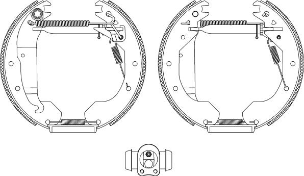 HELLA 8DB 355 004-301 - Комплект тормозных колодок, барабанные avtokuzovplus.com.ua