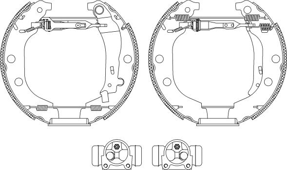 HELLA 8DB 355 004-361 - Комплект гальм, барабанний механізм autocars.com.ua