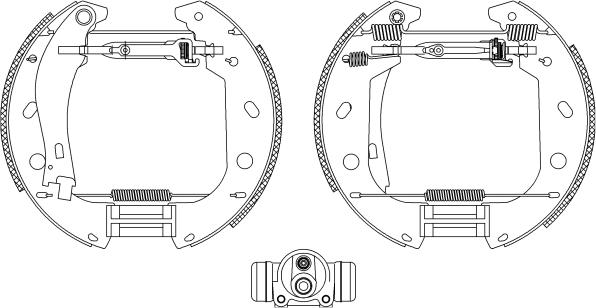 HELLA 8DB 355 004-471 - Комплект тормозных колодок, барабанные avtokuzovplus.com.ua